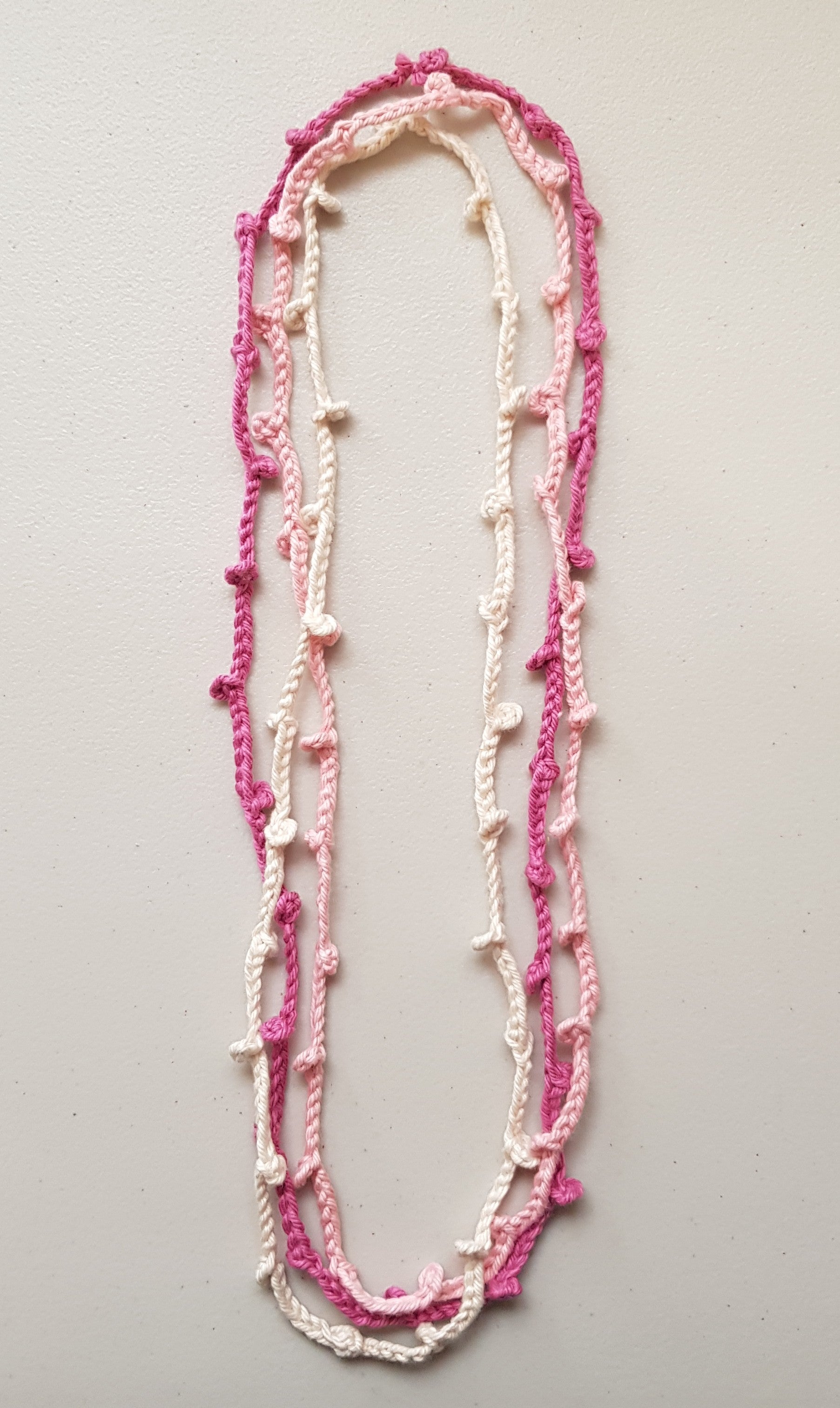 Crochet Necklace Set - Cotton - 80 cm