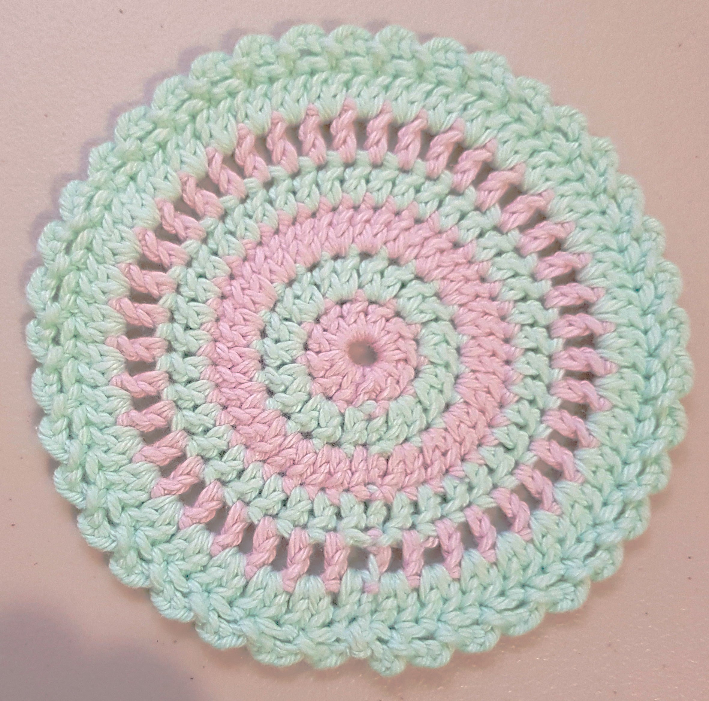 Hand Crocheted Chunky Doily - 13.5 cm