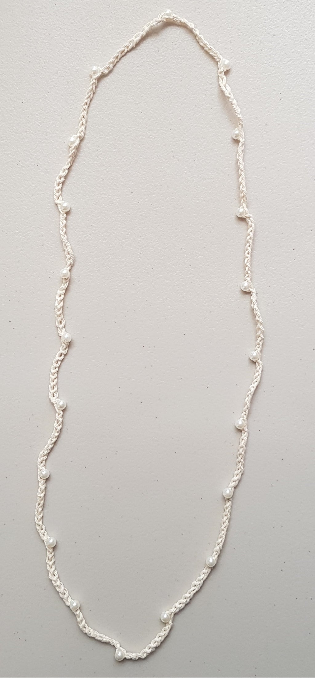 Crochet Necklace - Pearl - 86-90 cm
