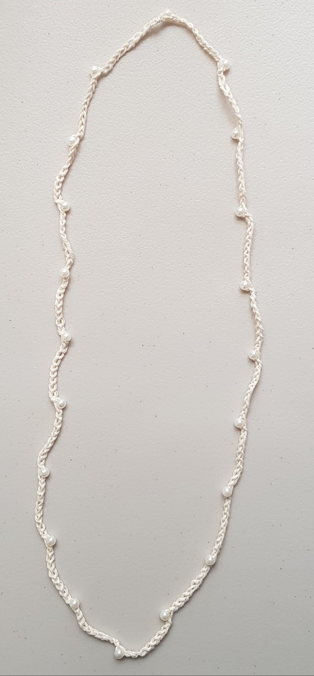Crochet Necklace - Pearl - 86-90 cm