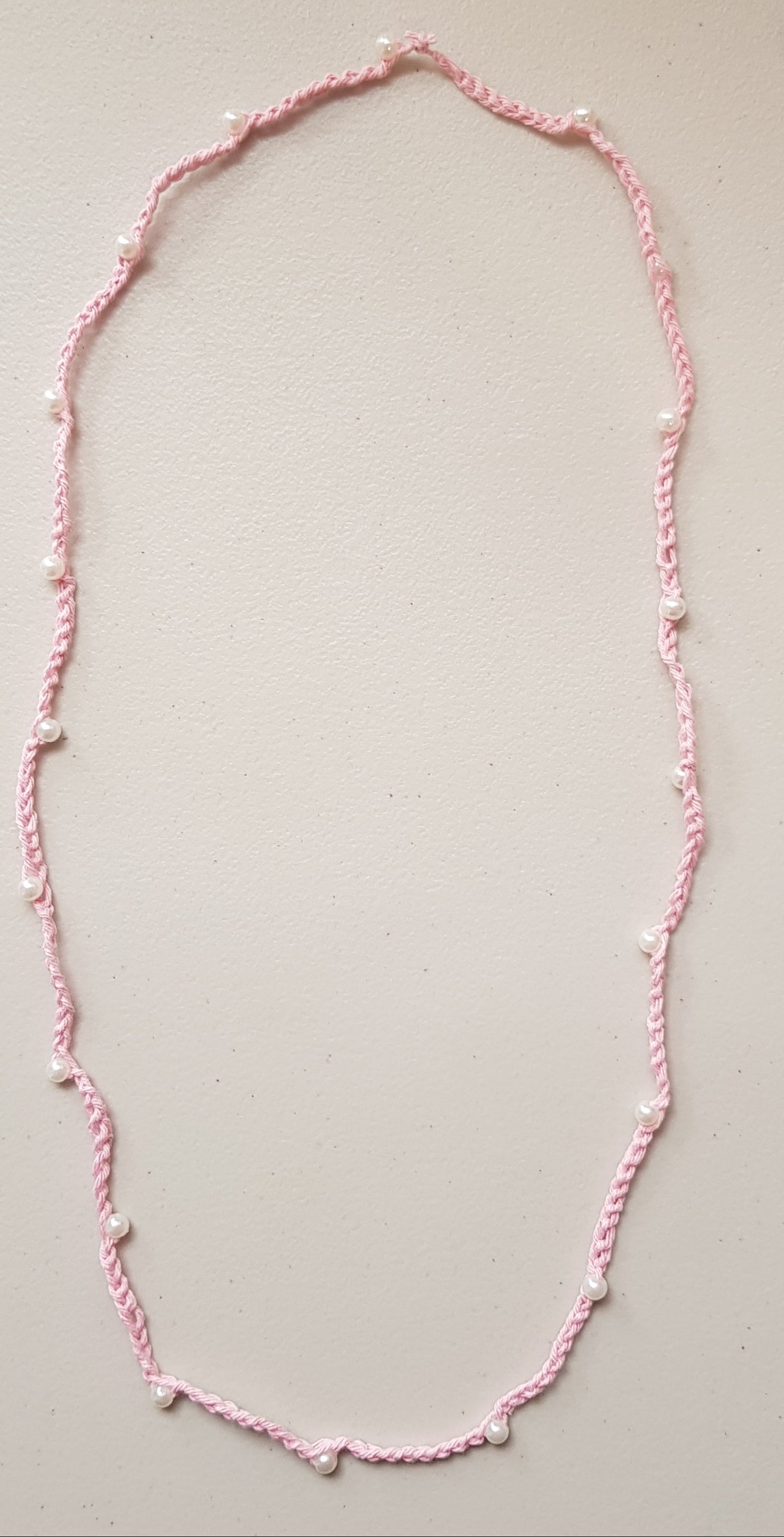 Crochet Necklace - Pearl - 86-90 cm