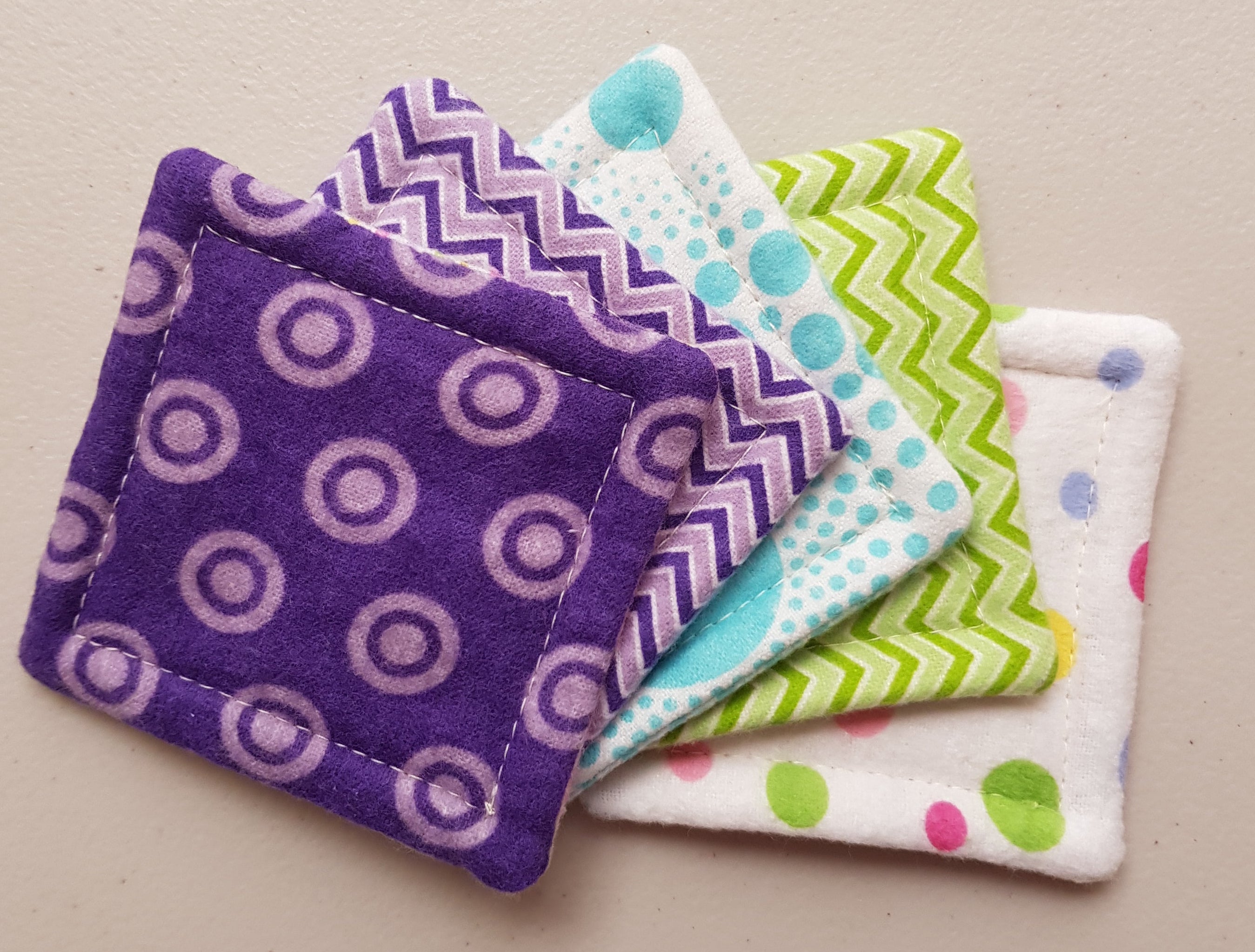 Reusable Cotton Flannelette Face Wipes - Set of 5