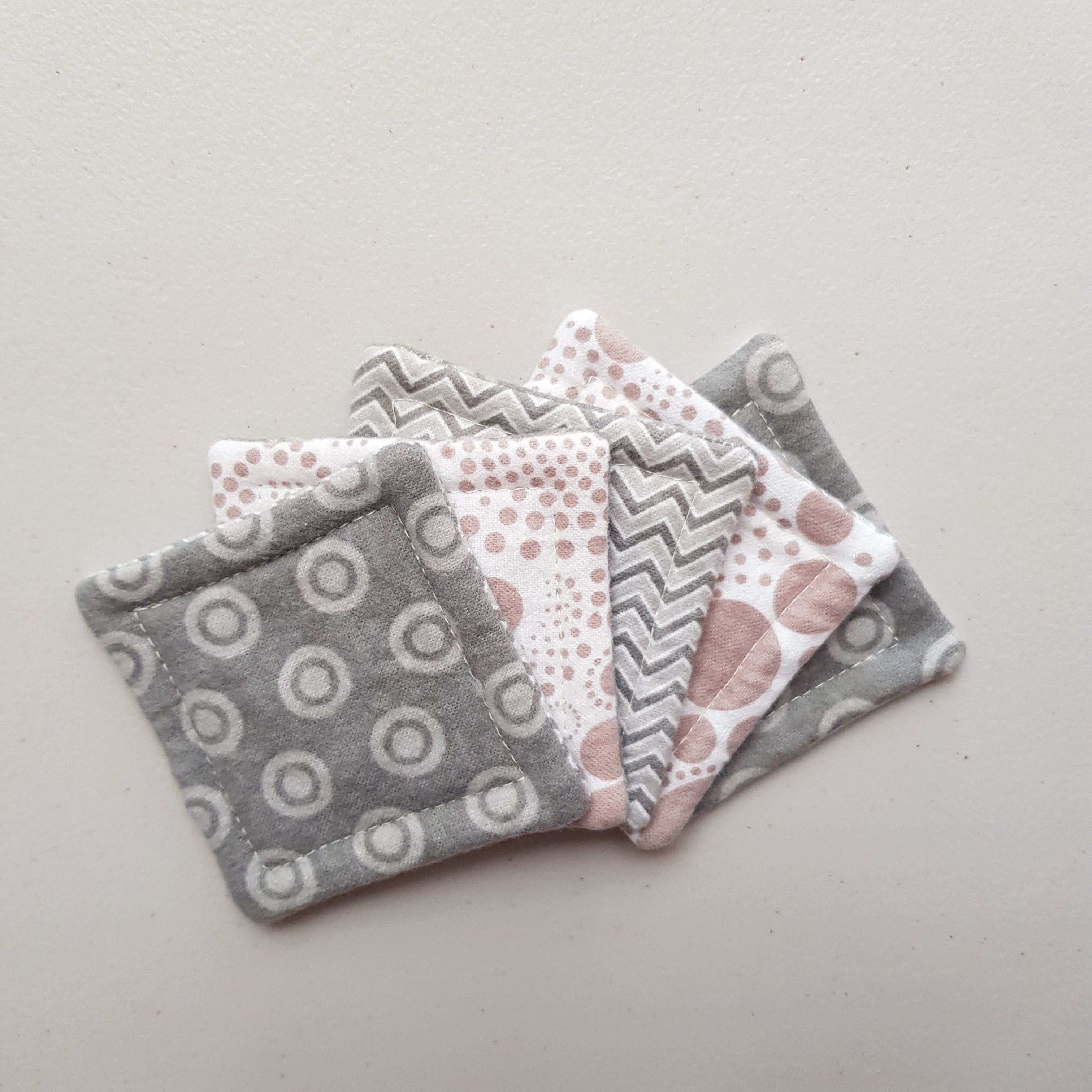 Reusable Cotton Flannelette Face Wipes - Set of 5