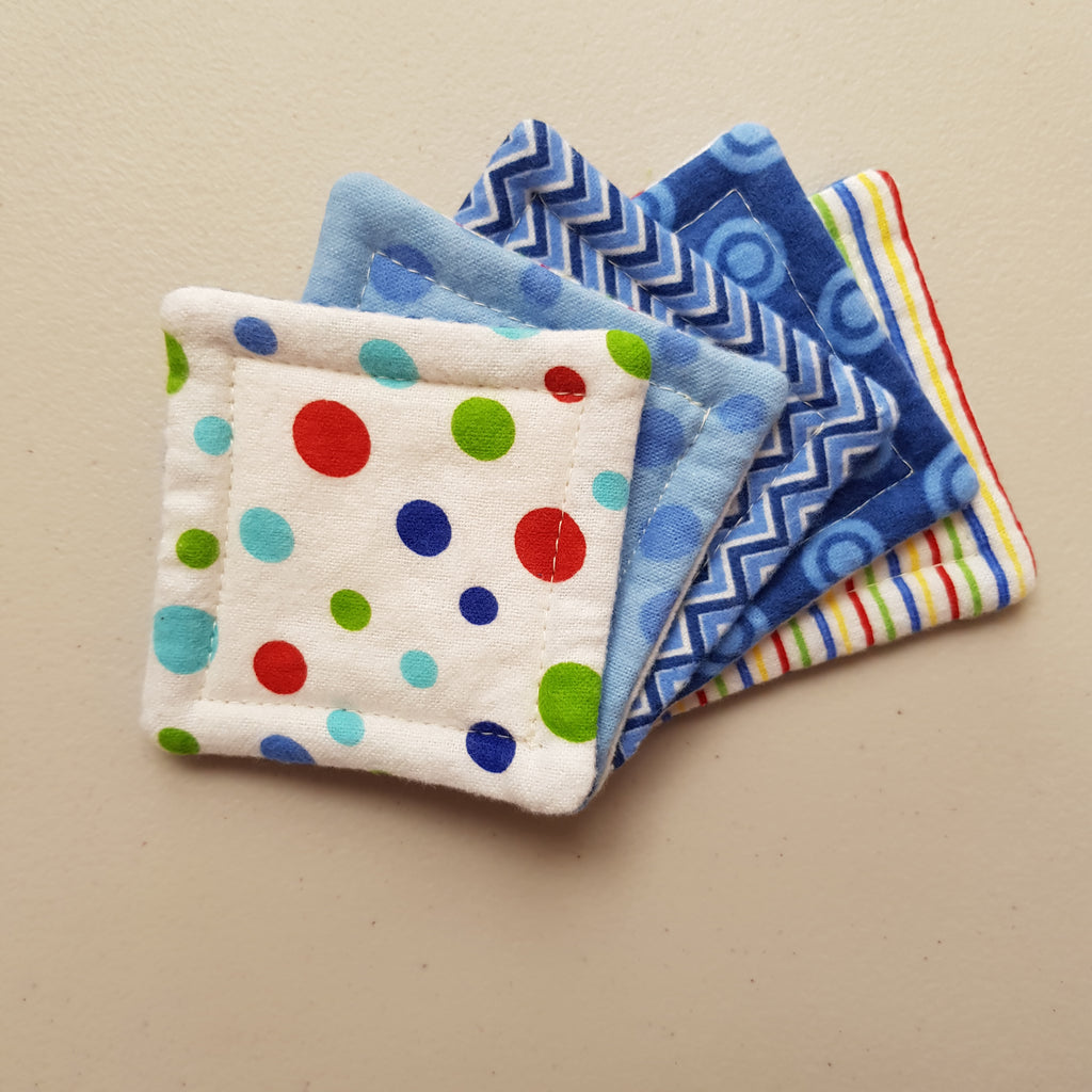 Reusable Cotton Flannelette Face Wipes - Set of 5