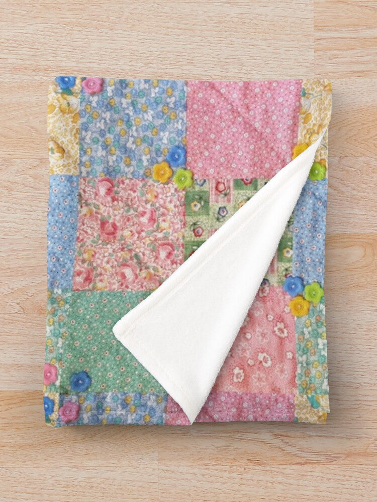 Throw Blanket - Pastel Patchwork - 152 x 127 cm