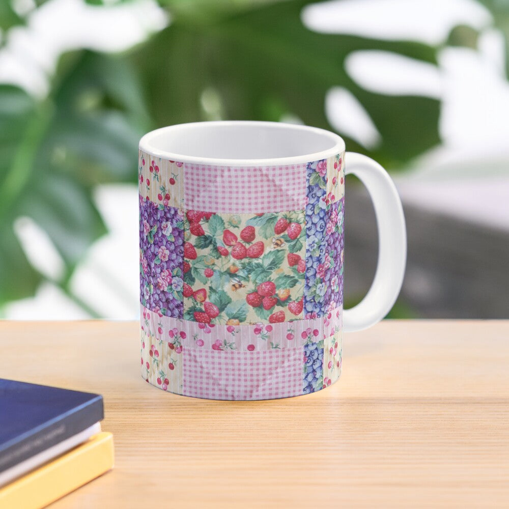 Patchwork Print Mug - Strawberries and Berries