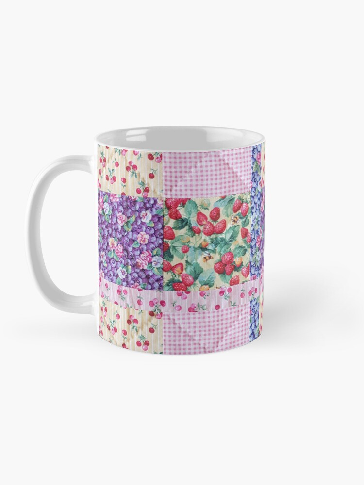 Patchwork Print Mug - Strawberries and Berries