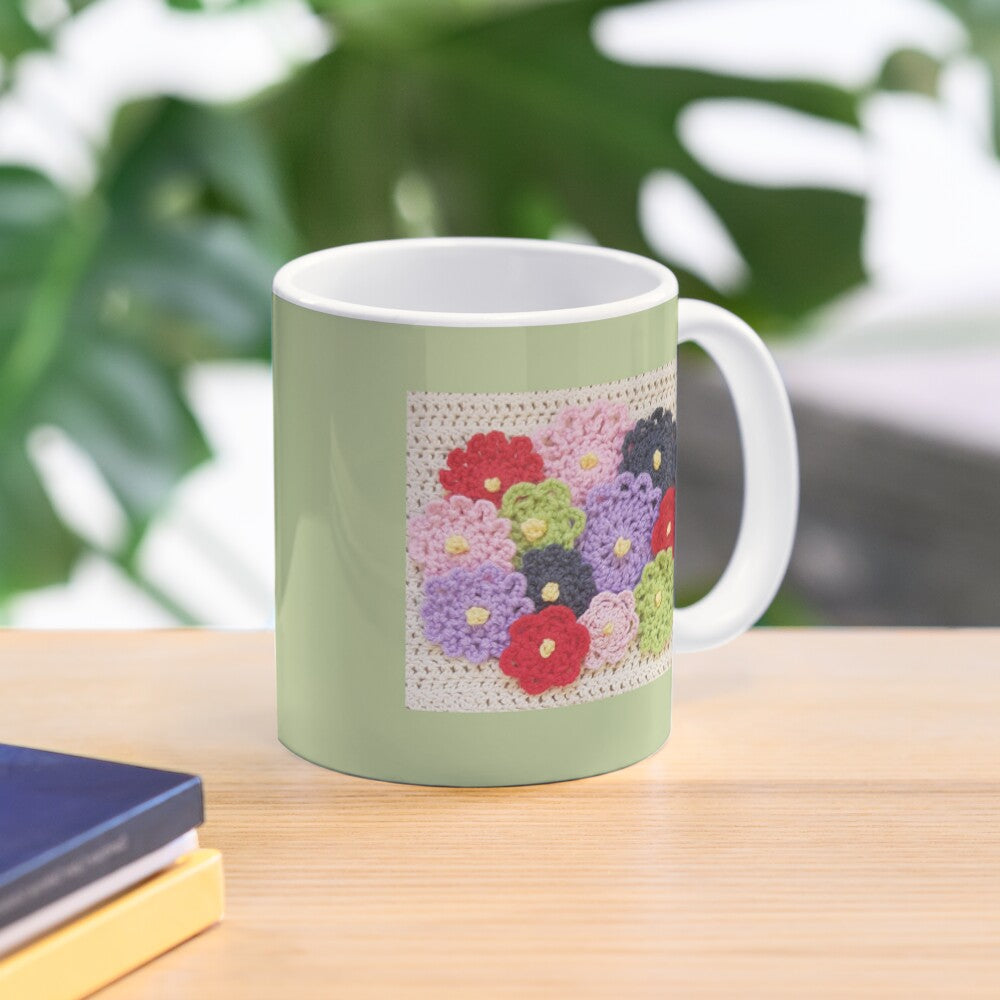 Patchwork Print Mug - Crochet Flower Garden