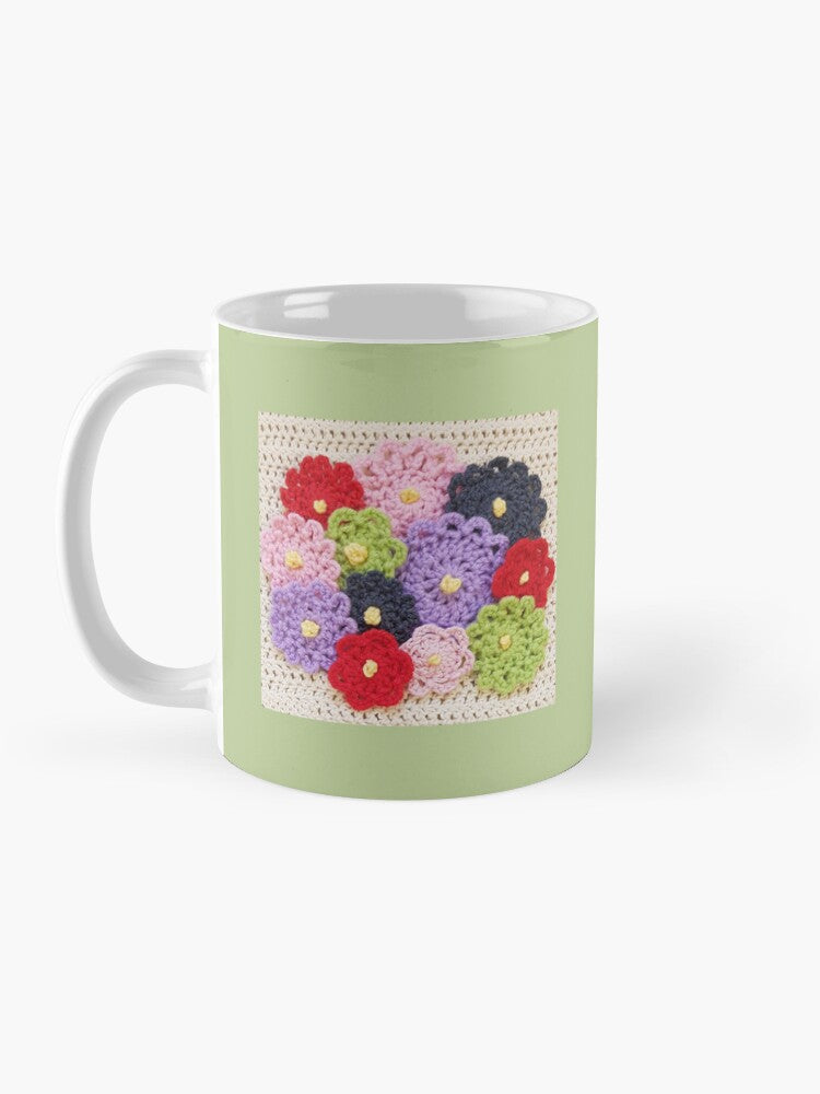 Patchwork Print Mug - Crochet Flower Garden