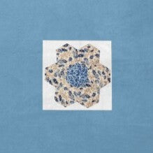 Throw Blanket - Blue Patchwork Hexagon Flower