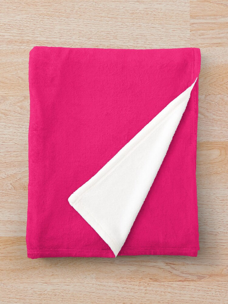 Throw Blanket - Pink with Green Hexagon Flower Motif - 152 x 127 cm