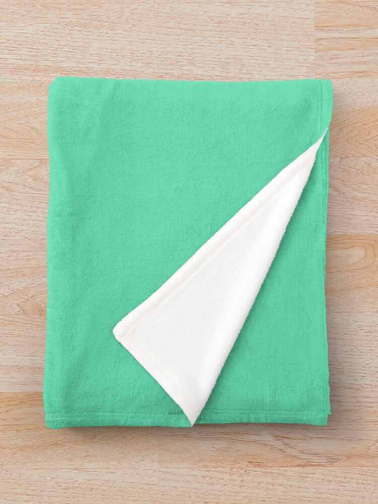 Throw Blanket - Green with Green Hexagon Flower Motif - 152 x 127 cm