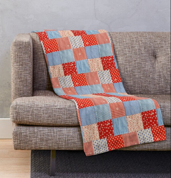 Throw Blanket - Red and Blue - 152 x 127 cm
