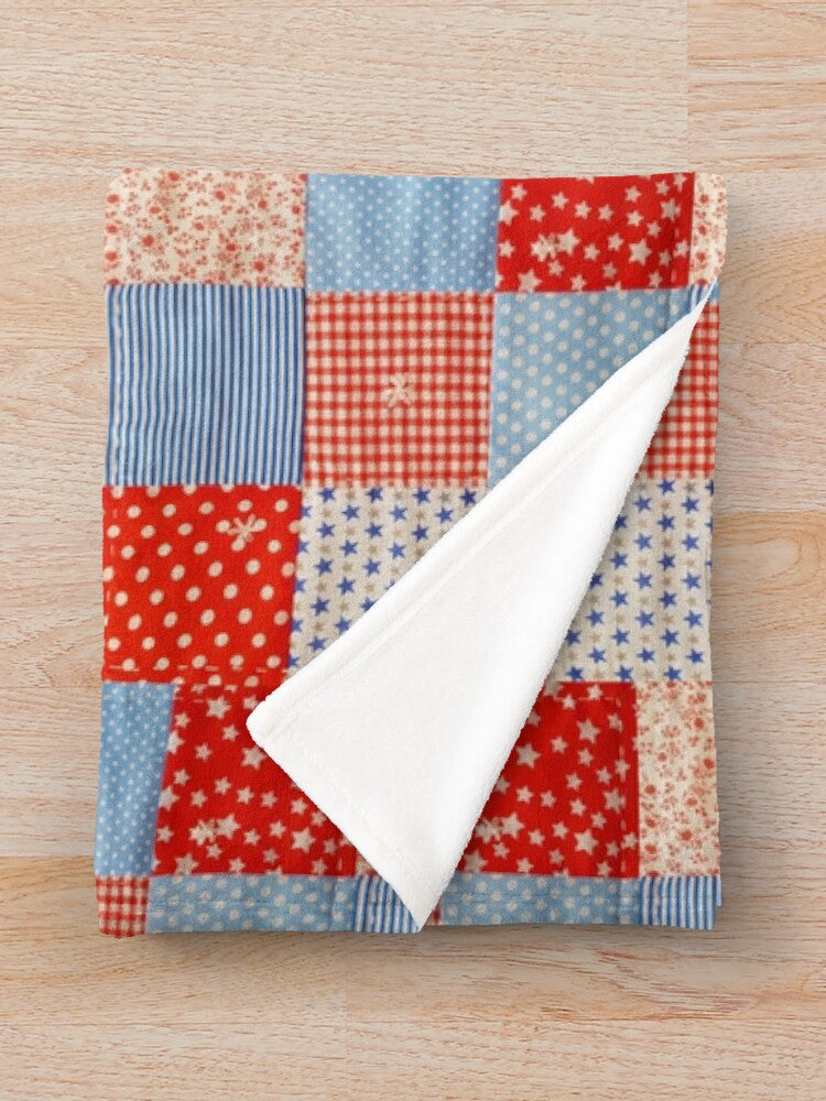 Throw Blanket - Red and Blue - 152 x 127 cm